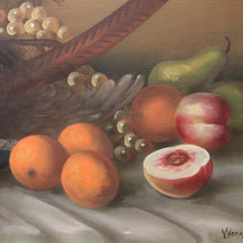 Load image into Gallery viewer, x SOLD Framed Oil on Canvas, Still Life, Pheasant, Lobster, Fruit, Banquet, Oil Painting. B11334