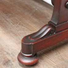 Load image into Gallery viewer, x SOLD Antique Australian Cedar Hall Table – Two Drawers, Stretcher Base, Bun Feet. B12557