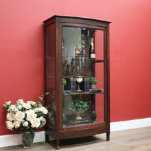 Load image into Gallery viewer, x SOLD Antique French Oak and Curved Glass Door China Cabinet or Display Cupboard. B12095
