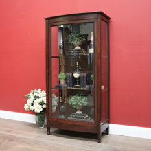 Load image into Gallery viewer, x SOLD Antique French Oak and Curved Glass Door China Cabinet or Display Cupboard. B12095