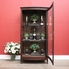 Load image into Gallery viewer, x SOLD Antique French Oak and Curved Glass Door China Cabinet or Display Cupboard. B12095