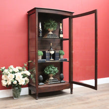 Load image into Gallery viewer, x SOLD Antique French Oak and Curved Glass Door China Cabinet or Display Cupboard. B12095