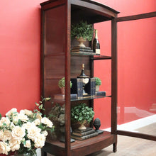 Load image into Gallery viewer, x SOLD Antique French Oak and Curved Glass Door China Cabinet or Display Cupboard. B12095