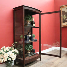 Load image into Gallery viewer, x SOLD Antique French Oak and Curved Glass Door China Cabinet or Display Cupboard. B12095
