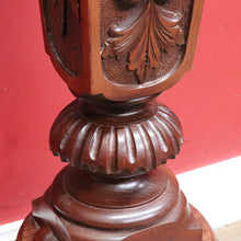 Load image into Gallery viewer, Vintage Oak Pedestal Jardiniere Carved Victorian Style Stand. B12967
