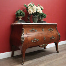 Load image into Gallery viewer, Antique French Walnut and Marble Chest of Drawers or Hall Way Cabinet, Gilt Brass Mounts and Handles. B12087