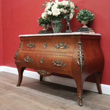 Load image into Gallery viewer, Antique French Walnut and Marble Chest of Drawers or Hall Way Cabinet, Gilt Brass Mounts and Handles. B12087