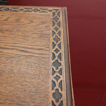 Load image into Gallery viewer, English Oak Writing Bureau Drop Front Desk Carved Detail c1930. B12984