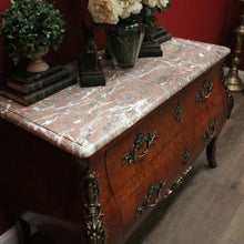 Load image into Gallery viewer, Antique French Walnut and Marble Chest of Drawers or Hall Way Cabinet, Gilt Brass Mounts and Handles. B12087