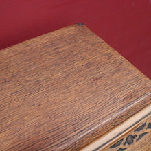 Load image into Gallery viewer, English Oak Writing Bureau Drop Front Desk Carved Detail c1930. B12984