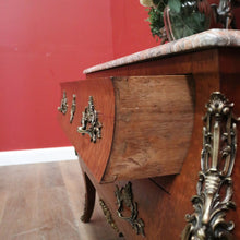 Load image into Gallery viewer, Antique French Walnut and Marble Chest of Drawers or Hall Way Cabinet, Gilt Brass Mounts and Handles. B12087