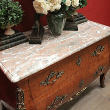 Load image into Gallery viewer, Antique French Walnut and Marble Chest of Drawers or Hall Way Cabinet, Gilt Brass Mounts and Handles. B12087
