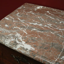 Load image into Gallery viewer, Antique French Walnut and Marble Chest of Drawers or Hall Way Cabinet, Gilt Brass Mounts and Handles. B12087