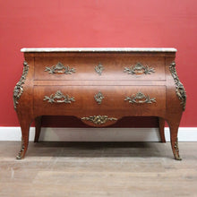 Load image into Gallery viewer, Antique French Walnut and Marble Chest of Drawers or Hall Way Cabinet, Gilt Brass Mounts and Handles. B12087