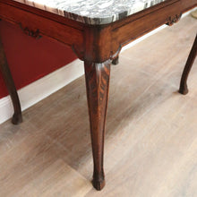 Load image into Gallery viewer, x SOLD Antique French Walnut and Marble Top Centre Table, Console Table, Hall Table or Desk. B12084