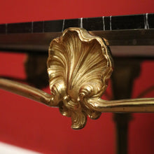 Load image into Gallery viewer, Antique French Brass and Black Marble Top Coffee Table, or Side or Lamp Table. B12117