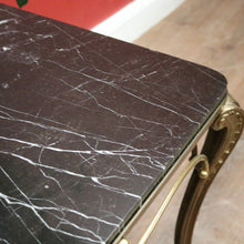 Load image into Gallery viewer, Antique French Brass and Black Marble Top Coffee Table, or Side or Lamp Table. B12117
