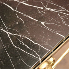 Load image into Gallery viewer, Antique French Brass and Black Marble Top Coffee Table, or Side or Lamp Table. B12117