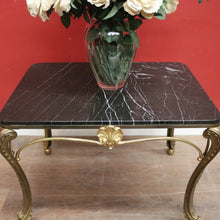 Load image into Gallery viewer, Antique French Brass and Black Marble Top Coffee Table, or Side or Lamp Table. B12117