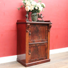 Load image into Gallery viewer, Antique Mahogany Hall Cabinet Flame Doors Gallery Back c1880