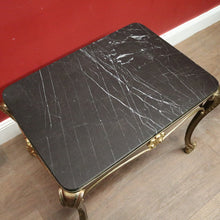 Load image into Gallery viewer, Antique French Brass and Black Marble Top Coffee Table, or Side or Lamp Table. B12117
