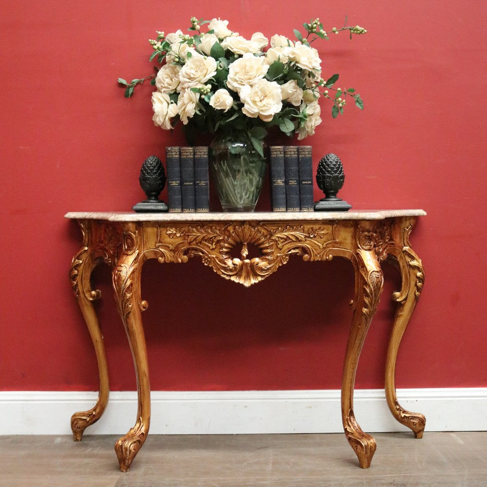 x SOLD French Marble Top Gilt Hand-painted Hallway or Foyer