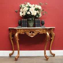 Load image into Gallery viewer, French Marble Top Gilt Hand-painted Hallway or Foyer Console Table. B12107