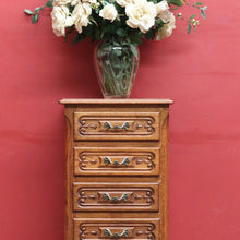 Load image into Gallery viewer, x SOLD French Oak Five Drawer Chest Cabriole Legs Brass Handles Vintage. B12807