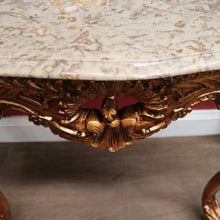 Load image into Gallery viewer, French Marble Top Gilt Hand-painted Hallway or Foyer Console Table. B12107