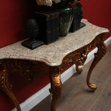 Load image into Gallery viewer, French Marble Top Gilt Hand-painted Hallway or Foyer Console Table. B12107