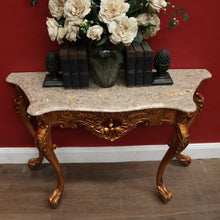Load image into Gallery viewer, French Marble Top Gilt Hand-painted Hallway or Foyer Console Table. B12107