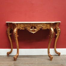 Load image into Gallery viewer, French Marble Top Gilt Hand-painted Hallway or Foyer Console Table. B12107