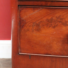 Load image into Gallery viewer, Antique English Mahogany Chest Flame Drawers Mother of Pearl. B12992