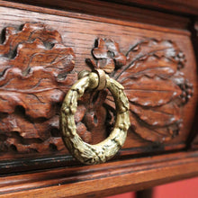 Load image into Gallery viewer, x SOLD Antique French Oak Stretcher base two Drawer Office Desk, Writing Desk, hall Table. B12108