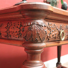 Load image into Gallery viewer, x SOLD Antique French Oak Stretcher base two Drawer Office Desk, Writing Desk, hall Table. B12108