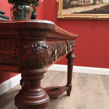 Load image into Gallery viewer, x SOLD Antique French Oak Stretcher base two Drawer Office Desk, Writing Desk, hall Table. B12108