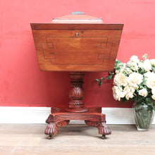 Load image into Gallery viewer, Regency Mahogany Wine Cooler Sarcophagus Cellarette Lion Handles. B12970