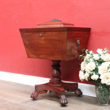 Load image into Gallery viewer, Regency Mahogany Wine Cooler Sarcophagus Cellarette Lion Handles. B12970