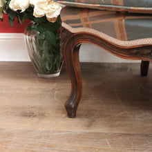 Load image into Gallery viewer, Antique English Mahogany Armchair – Blue Teal Silk, Down Cushion. B12568