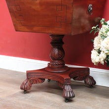 Load image into Gallery viewer, Regency Mahogany Wine Cooler Sarcophagus Cellarette Lion Handles. B12970
