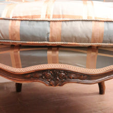 Load image into Gallery viewer, Antique English Mahogany Armchair – Blue Teal Silk, Down Cushion. B12568