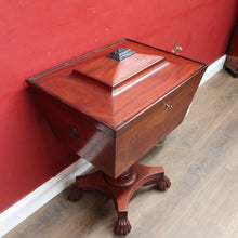 Load image into Gallery viewer, Regency Mahogany Wine Cooler Sarcophagus Cellarette Lion Handles. B12970