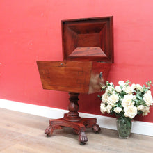 Load image into Gallery viewer, Regency Mahogany Wine Cooler Sarcophagus Cellarette Lion Handles. B12970