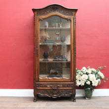 Load image into Gallery viewer, x SOLD Antique French Walnut China Cabinet Bookcase Carved Glass Sides. B12968