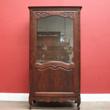 Load image into Gallery viewer, x SOLD Antique French Oak Single Door China Cabinet, Display Cupboard or Bookcase. B12092