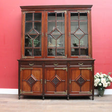Load image into Gallery viewer, Antique English Walnut Six Door Bookcase Display Cabinet Astragal Doors. B12972
