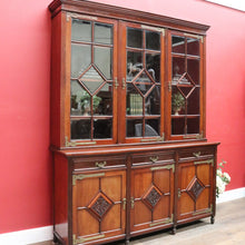 Load image into Gallery viewer, Antique English Walnut Six Door Bookcase Display Cabinet Astragal Doors. B12972