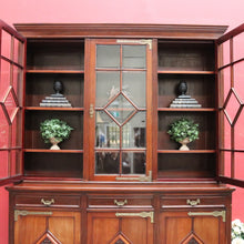 Load image into Gallery viewer, Antique English Walnut Six Door Bookcase Display Cabinet Astragal Doors. B12972