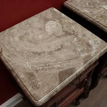Load image into Gallery viewer, x SOLD A Pair of Antique French Oak and Marble Bedside Cabinets or Bedside Tables. B12091