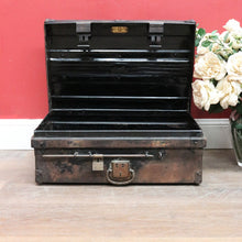 Load image into Gallery viewer, Antique Metal Steamer Trunk Jones Bros Wolverhampton Bound Chest. B12969